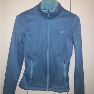 North face blue zip up